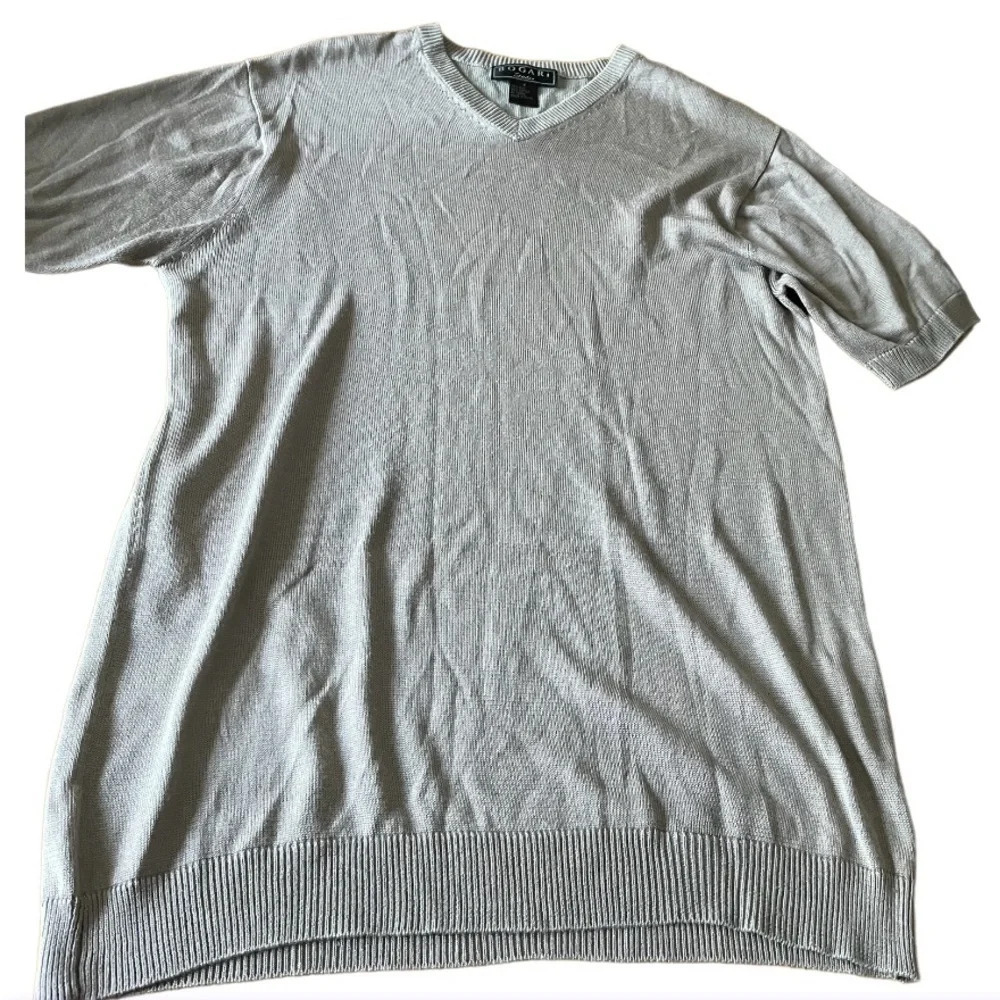 Bogari short sleeve silk blend v-neck sweater, size Small
